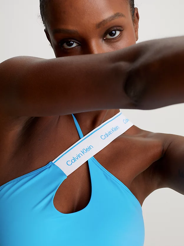 Maiô com decote halter - CK Meta Legacy
