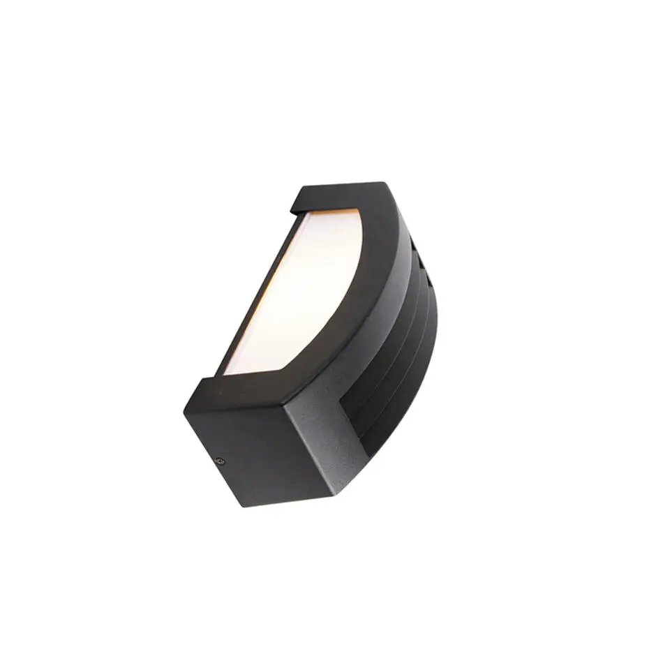 Qazqa wandlampen buiten hurricane zwart e27