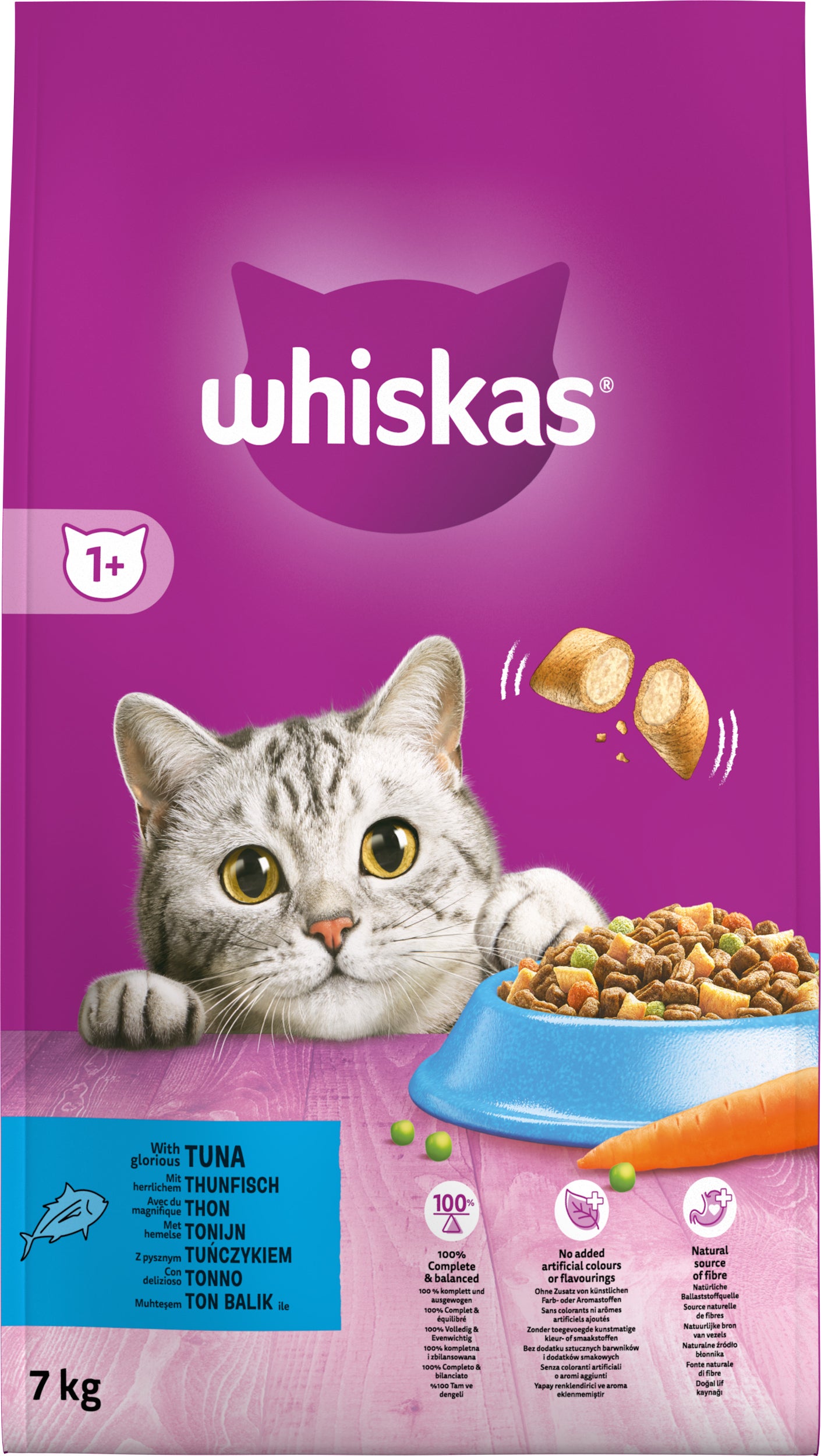 Whiskas kattenvoer droogvoer tonijn adult 7 kg