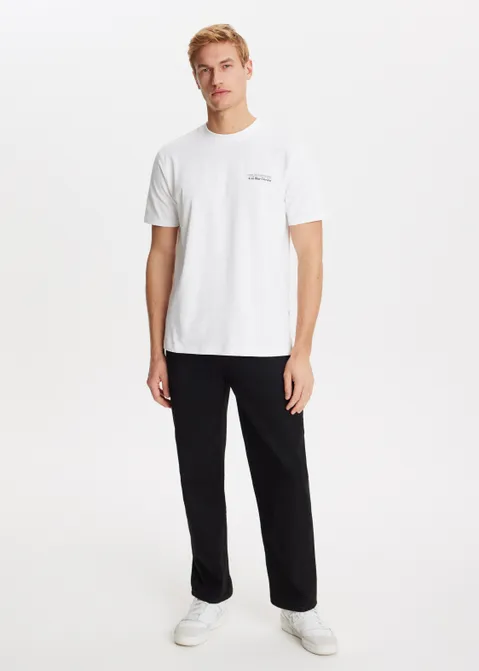 T-shirt met merk logo wit (WIT)