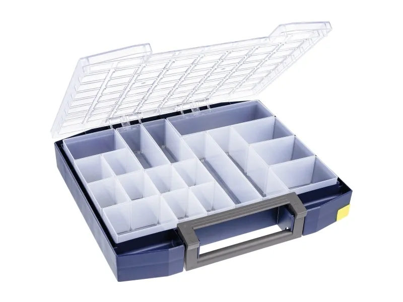 raaco Boxxser 80, Værktøjskasse, Polykarbonat (PC), Polypropylen, Blå, Transparent, 20 kg, Hængsel, 465 mm