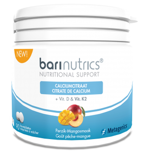 Metagenics Barinutrics Calciumcitraat   D & K2 Kauwtabletten 90KTB