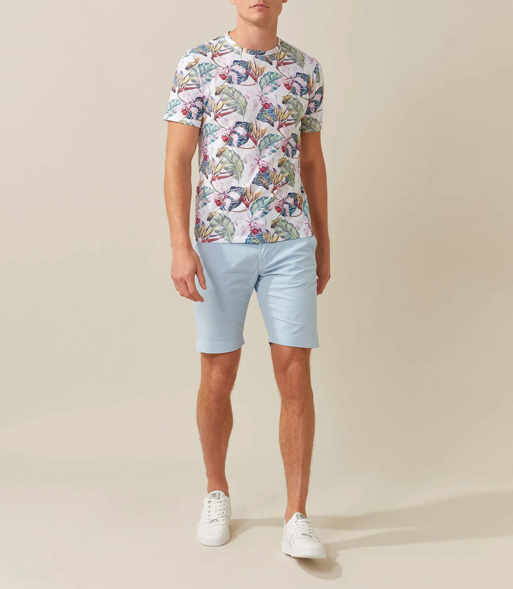 T-shirt col rond imprimé blanc 