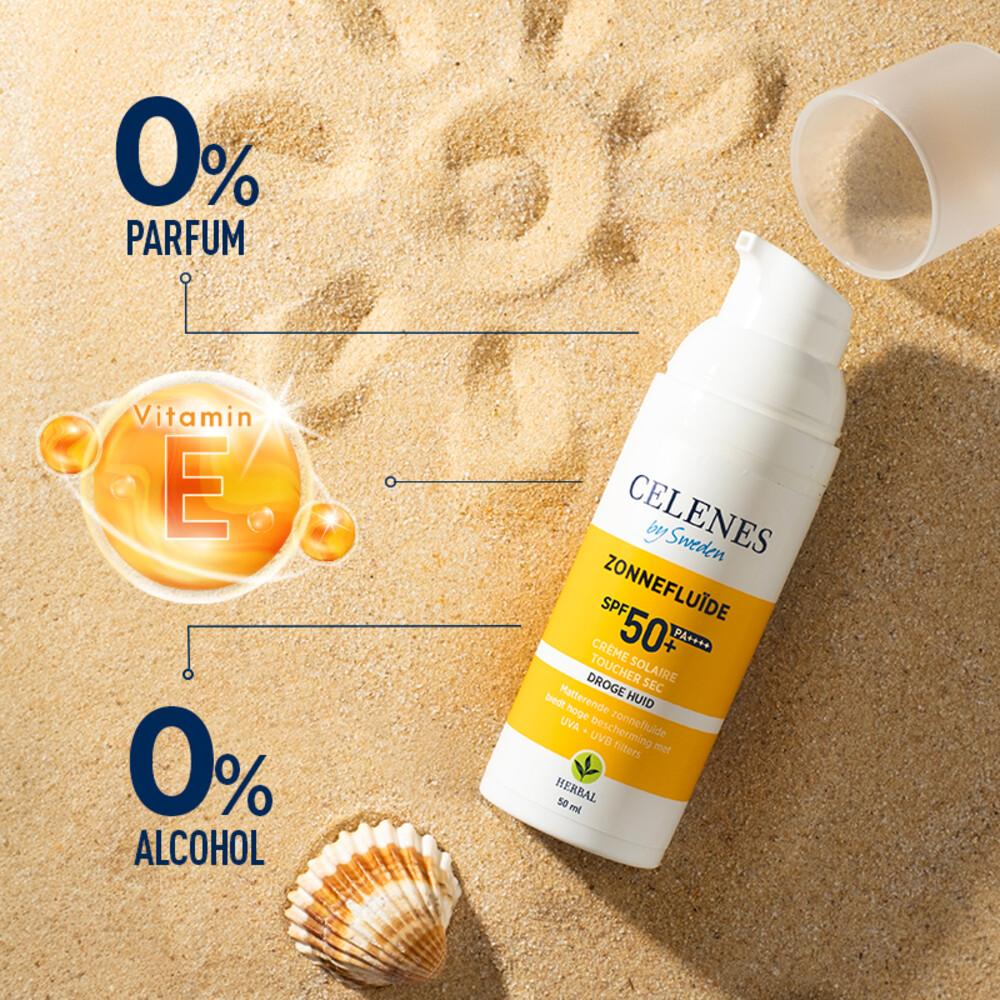 Celenes Herbal Dry Touch Zonnefluïde SPF 50+ Alle Huidtypes50 ml