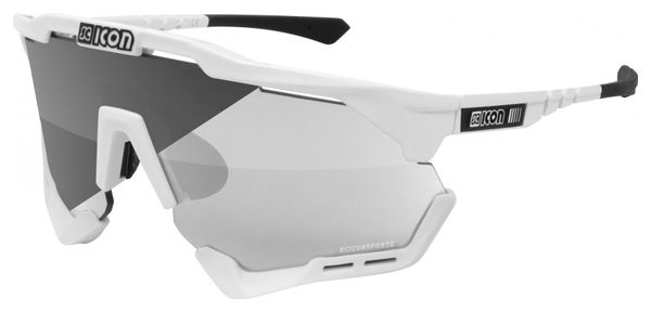 Lunettes SCICON Aeroshade XL Blanc Brillant / Photochromic Silver Mirror