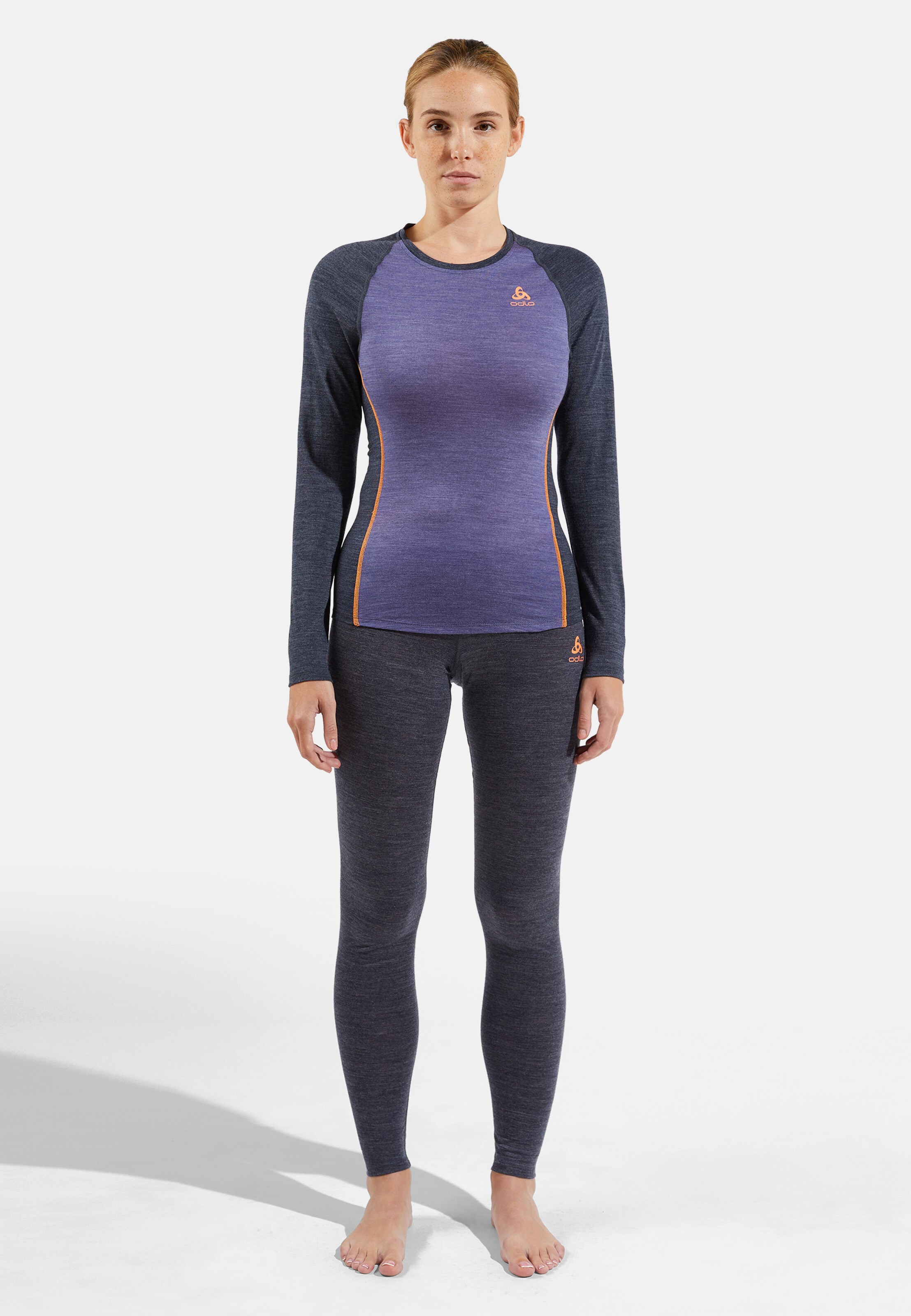 Natural Performance Wool 150 Base Layer Langarmshirt in folkstone gray - india ink melange