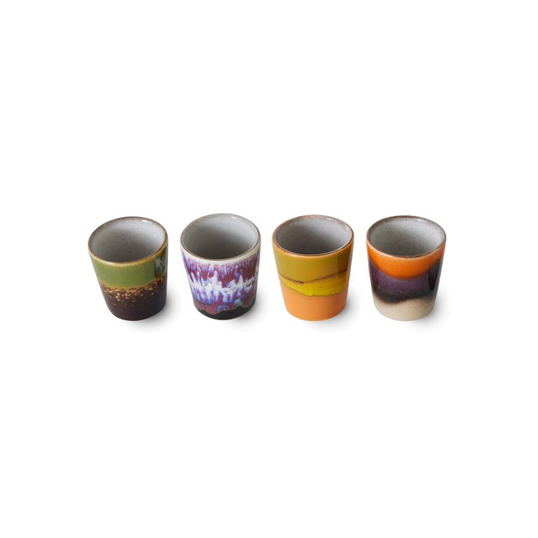 HKliving 70's Ceramic eierdopje set van 4 island