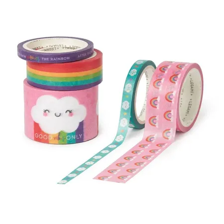 Legami 5 Papier-Klebebänder im Set - Tape by Tape Rainbow Regenbogen