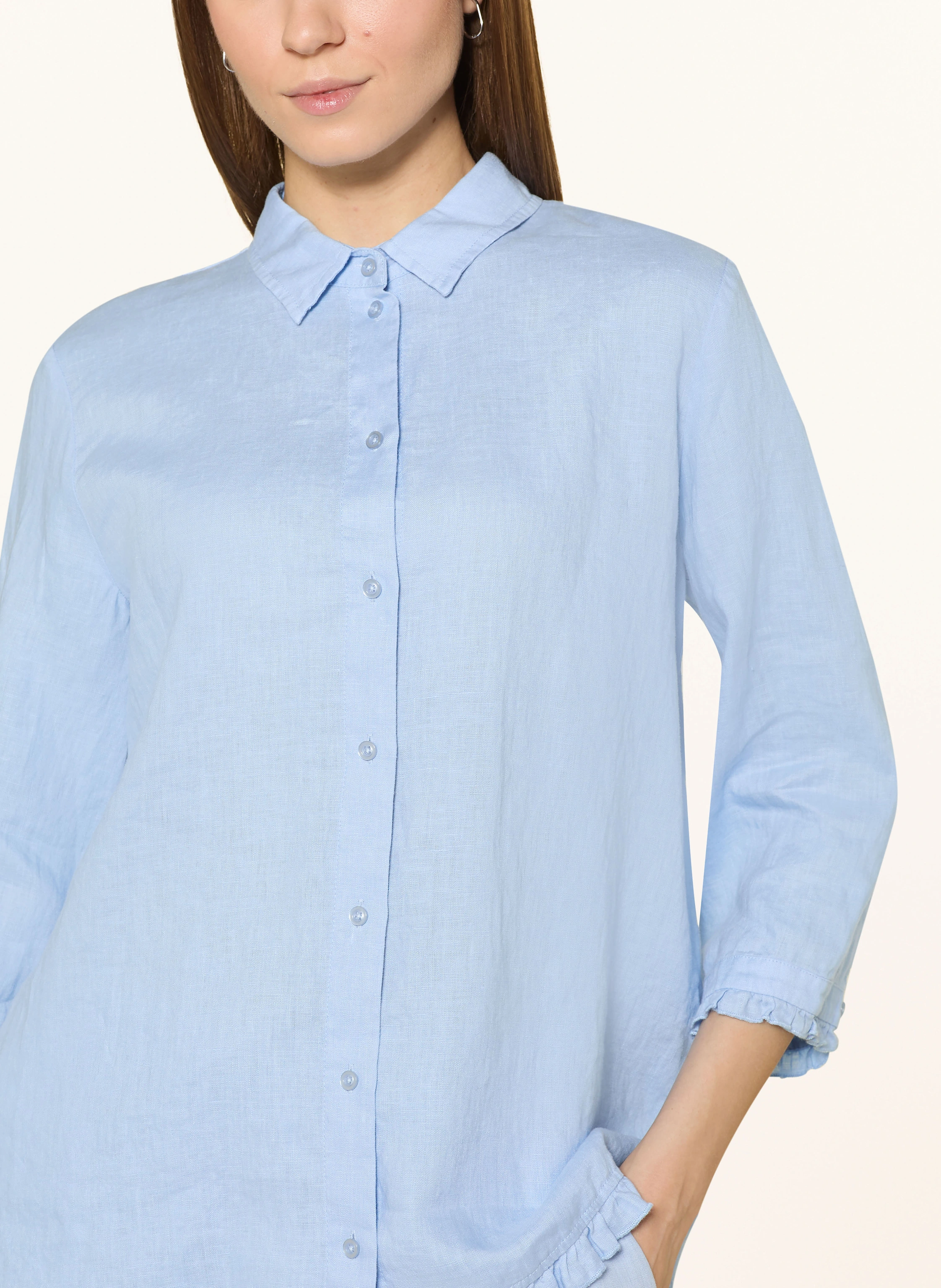 lilienfels Hemdbluse aus Leinen mit Rüschen