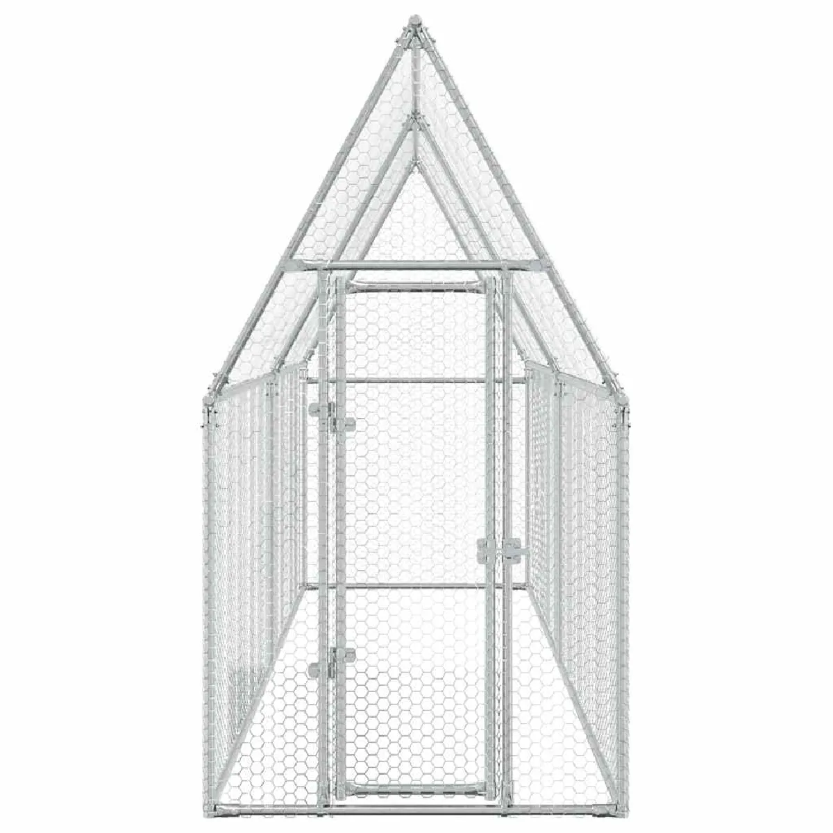 vidaXL Cage poules 400x100x190 cm argentée