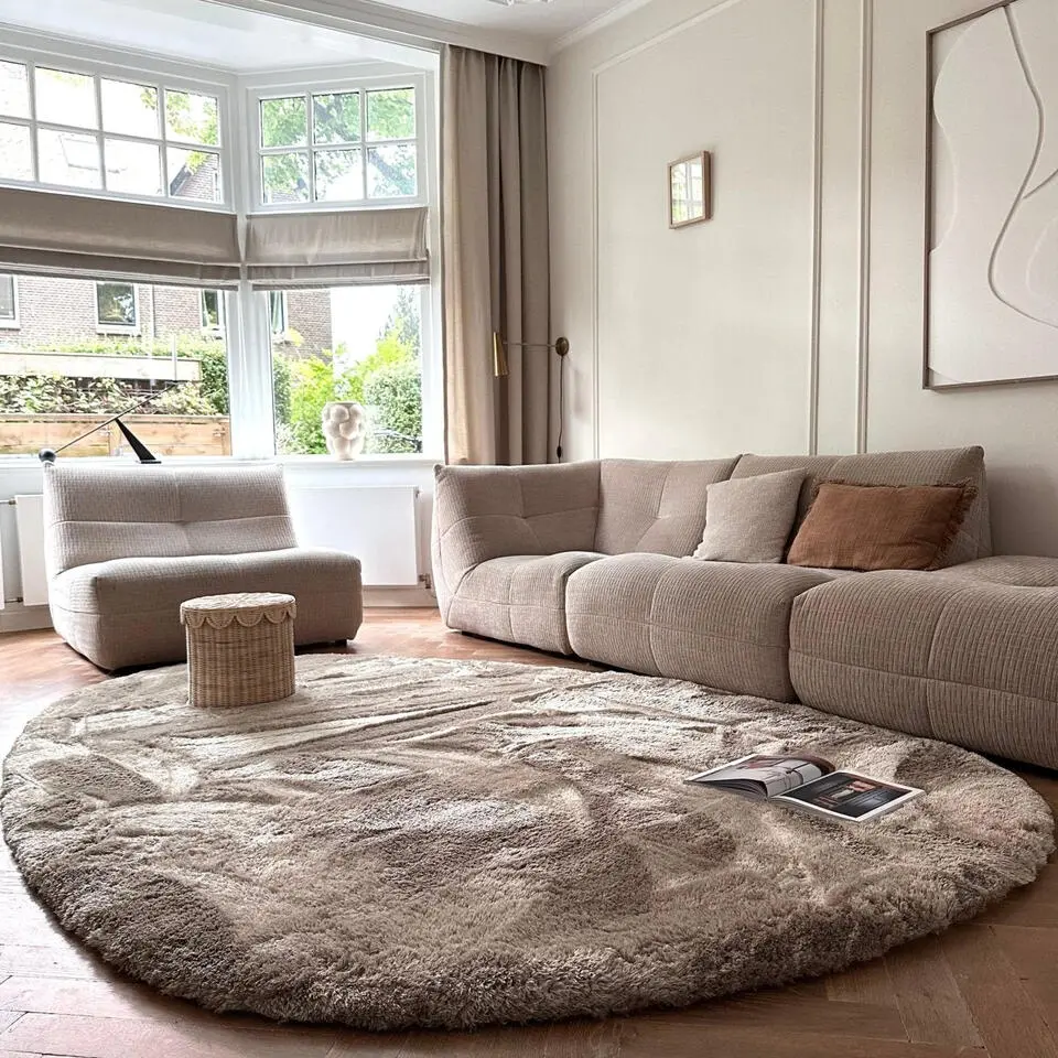 Interieur05 Hoogpolig vloerkleed Odelia beige/wit - 240 x 330 cm