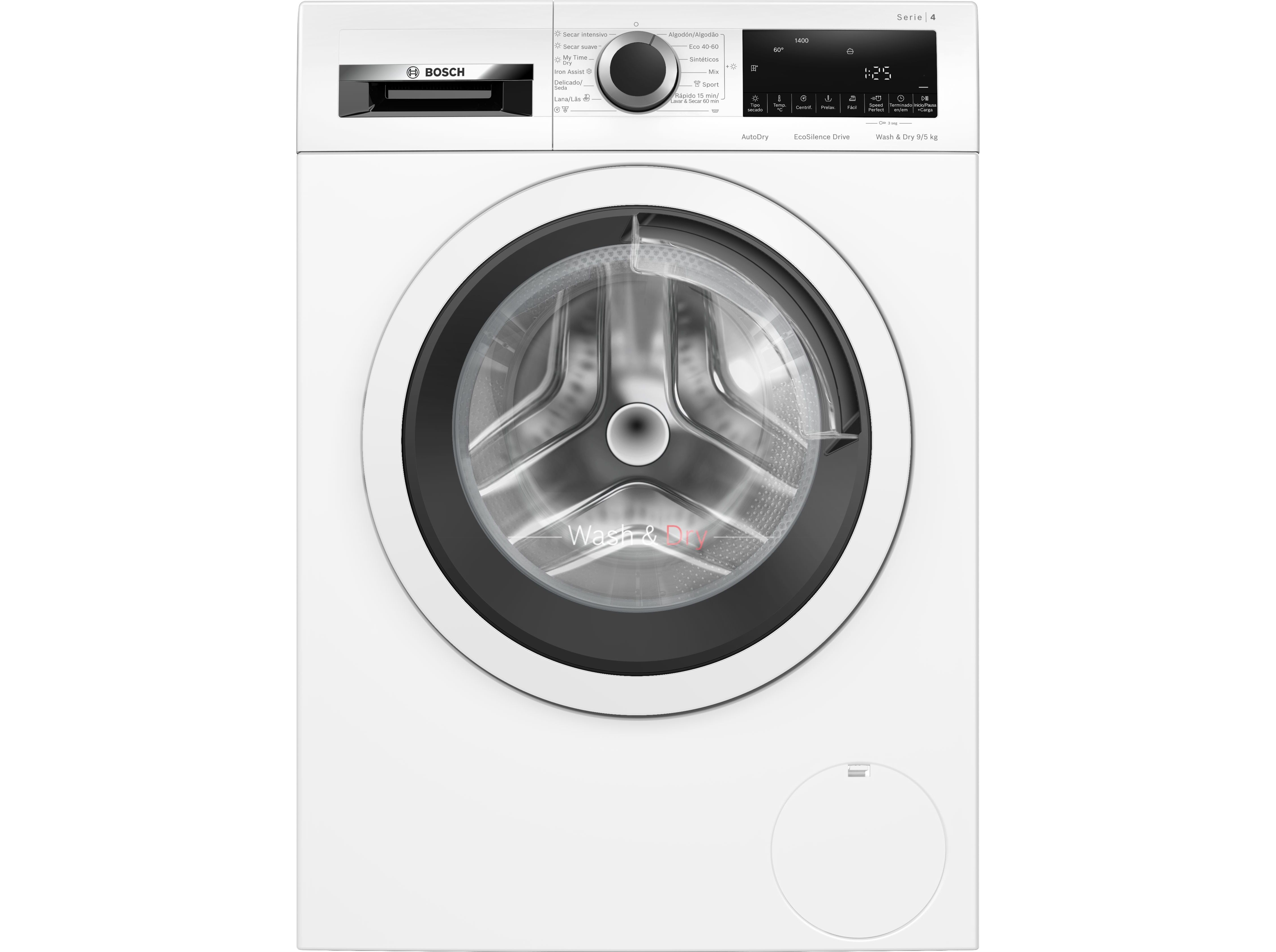 MÁQUINA DE LAVAR E SECAR ROUPA BOSCH WNA13401ES LAVA 9 KG E SECA 5 KG