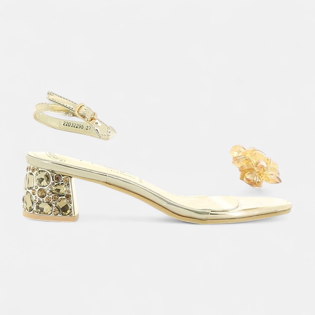 Nu-pieds à talon Femme or