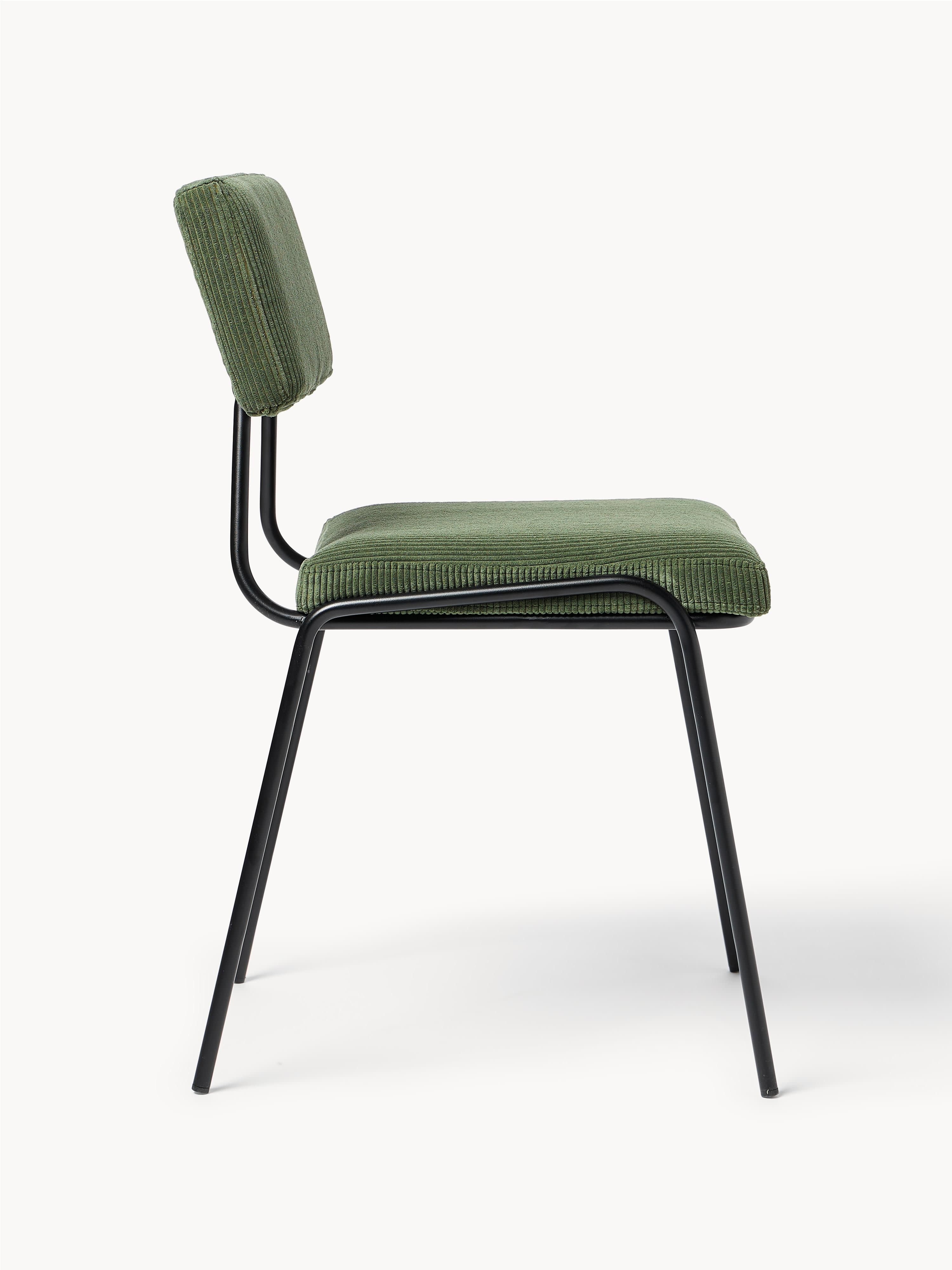 Corduroy gestoffeerde stoelen Mats, 2 stuks