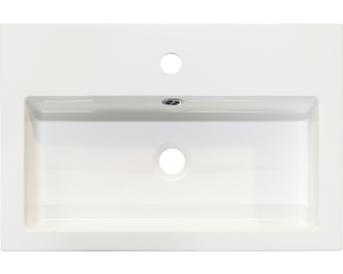 Vogue badkamermeubelset, 60 cm, met keramische wastafel, wit hoogglans