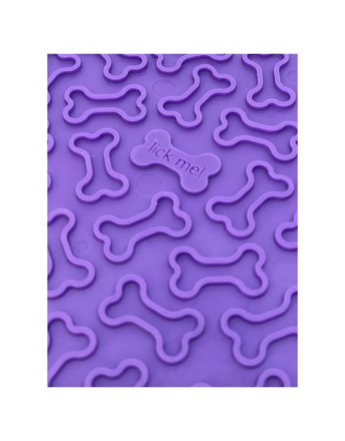 Sodapup Lickmat Bones - Hondenvoerbak - Paars Large