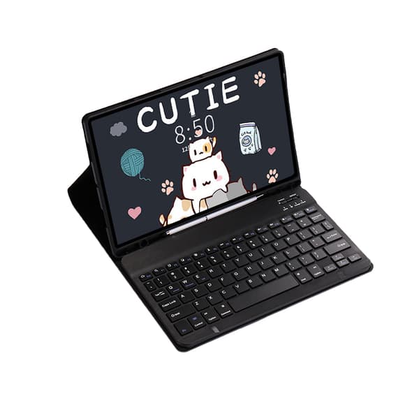 INF Bluetooth-tastatur og -mussett for Samsung Galaxy Tab S6 Lite 10,4 tommer - klassisk svart