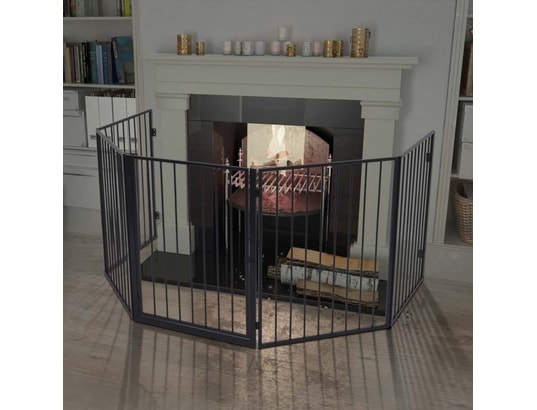 VIDAXL - Accessoires cheminée Clôture de cheminée pour animaux de compagnie noir acier