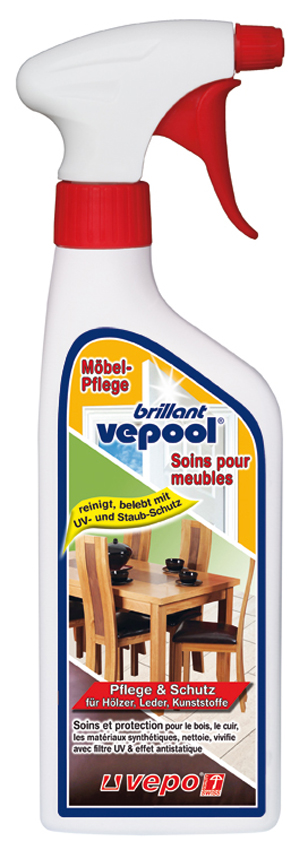 Vepool Möbelpflege für Hölzer Leder Kunstoffe mit UV- und Staubschutz Vapo 500 ml
