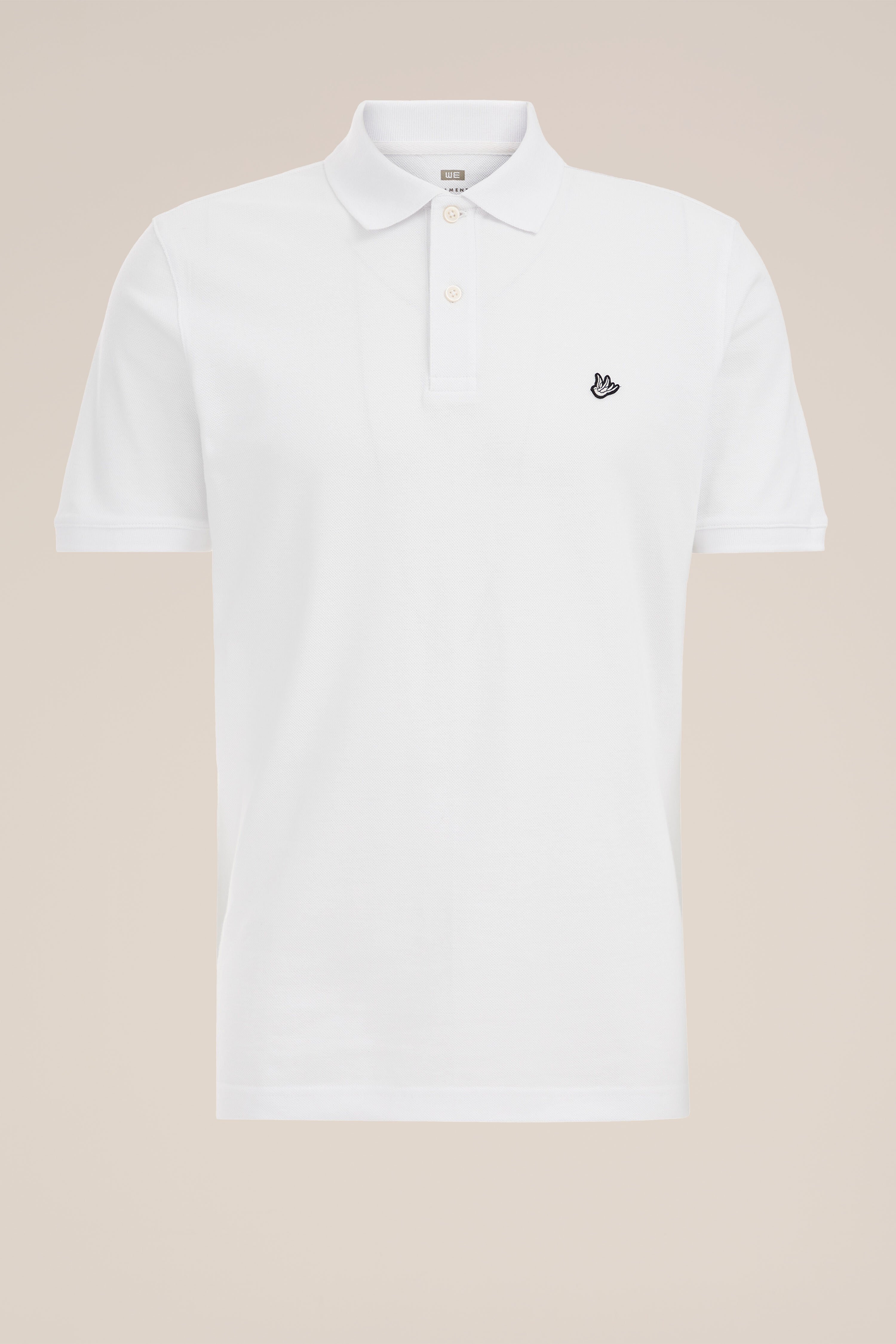 polo met structuur Fundamentals Wit