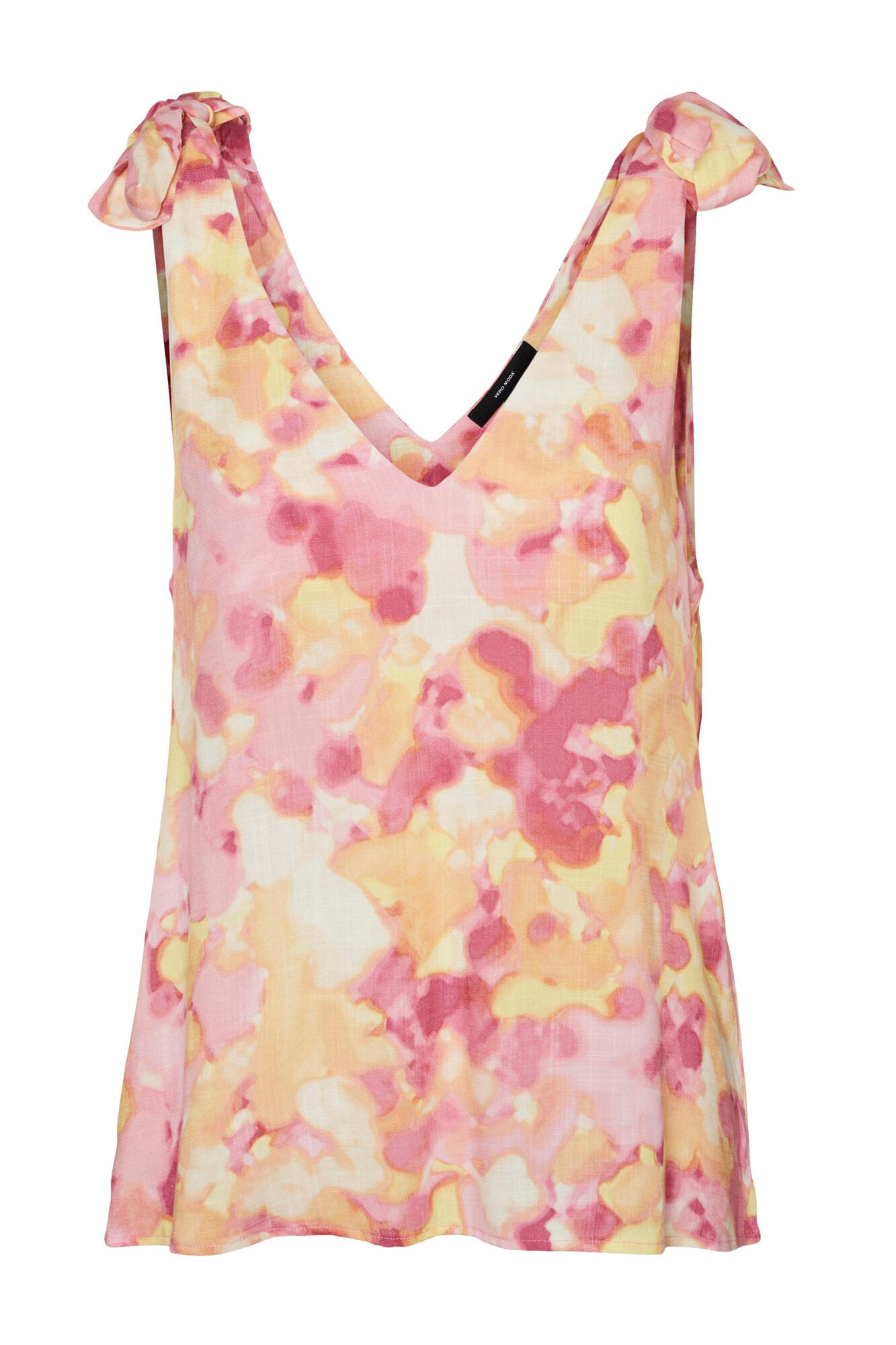 Blusa com decote em V, frente e costas - Laranja