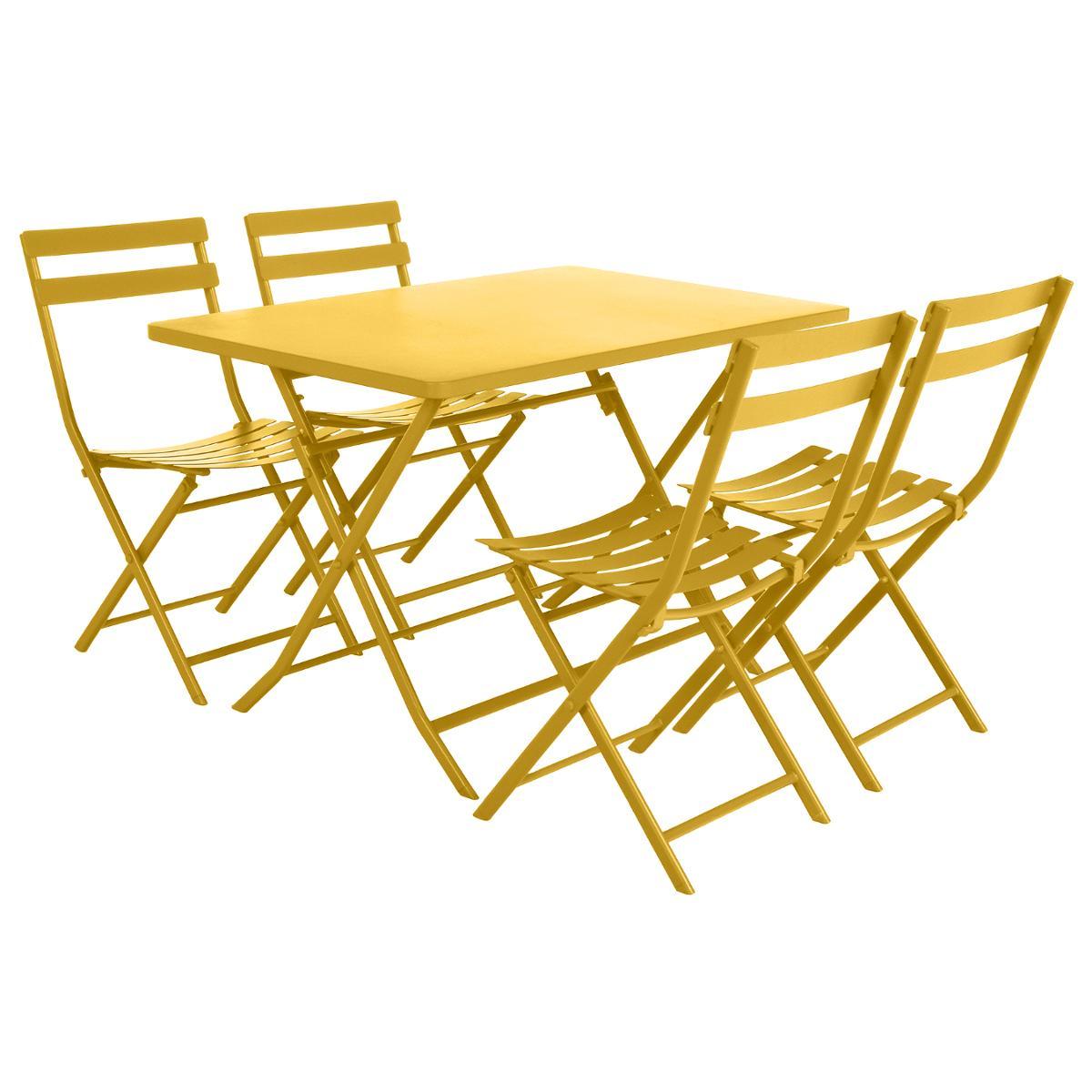 TABLE GREENSBORO RECTANGLE MOUTARDE 4 PLACES