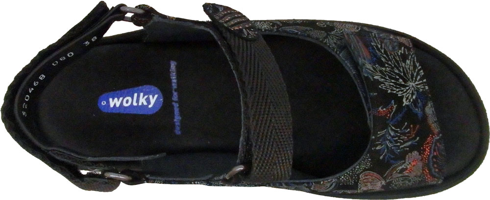 Wolky Sandale Jewel  Suede schwarz/blau