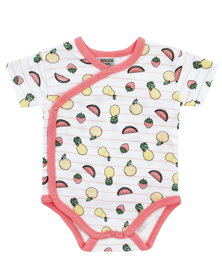 Wickel-Body CRAZY FRUITS 2er-Pack in weiß/rosa