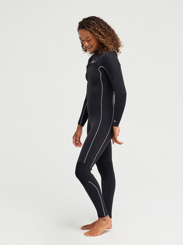 3/2 Elite Xtra Stretch Combinaison de surf zip poitrine Noir Femme