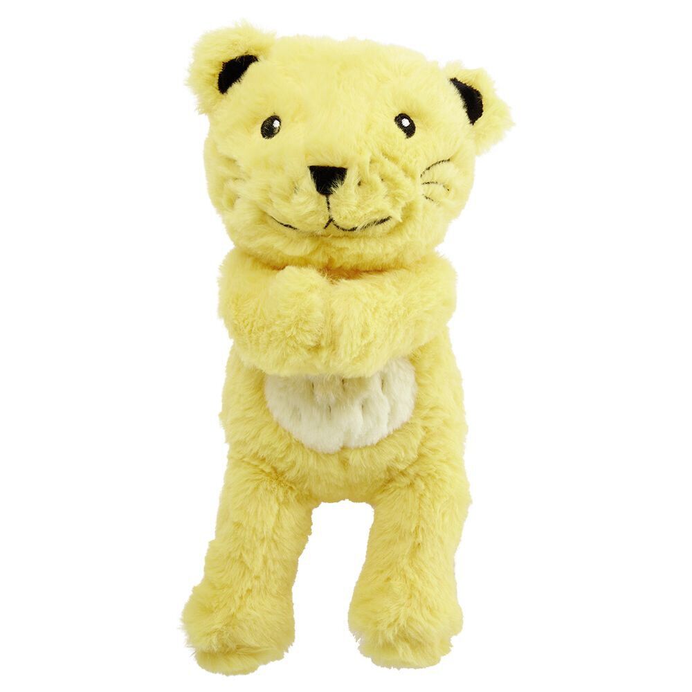 Peluche lionceau polyester 28x12x6cm jaune