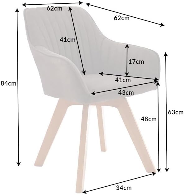 Riess Ambiente Drehbarer Design Stuhl Livorno Vintage Taupe Buchenholz Beine Esszimmerstuhl Küchenstuhl Besucherstuhl