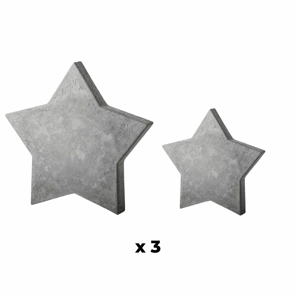 3 moules étoile pour béton créatif 11 cm