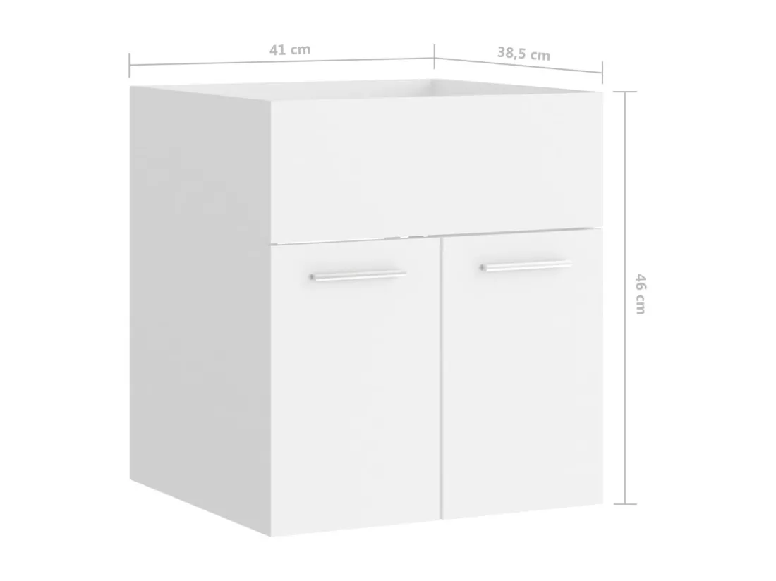 Armoire d'évier Blanc 41x38,5x46 cm Bois d’ingénierie