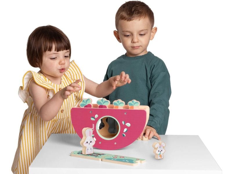 Chicco Steckspiel My Wood Friends – Der Hasenhügel Spielset aus Holz