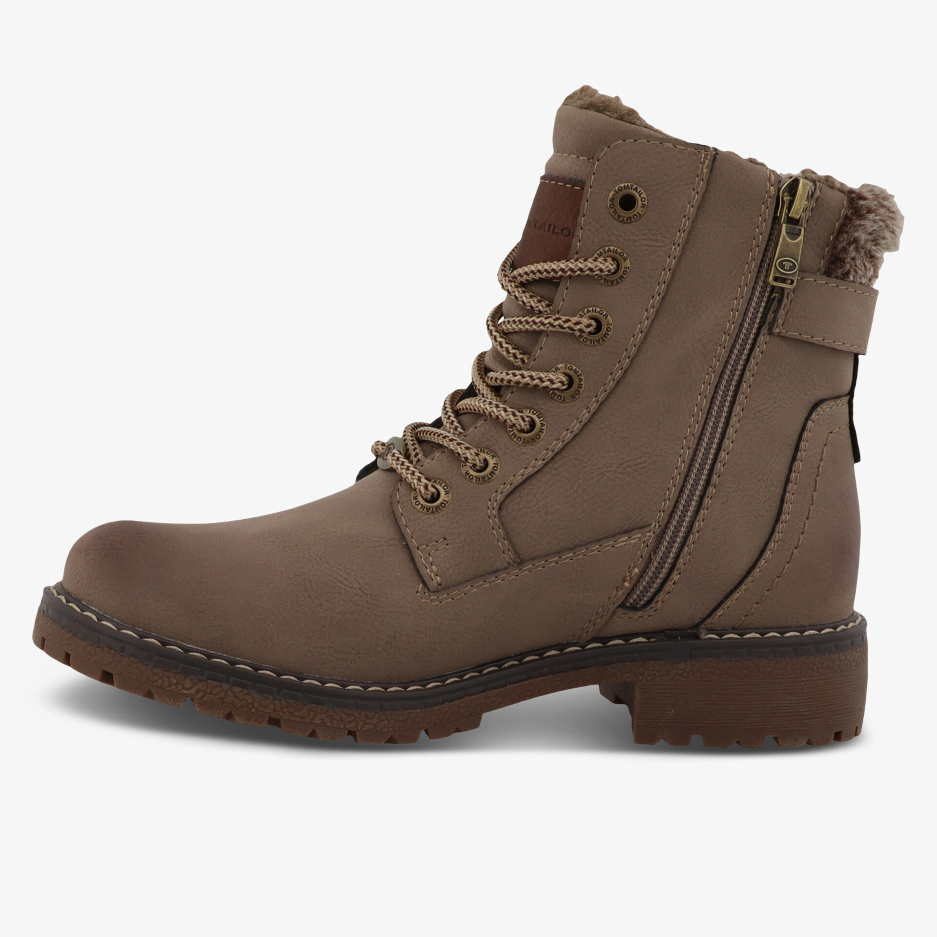 TOM TAILOR Damen Schnürstiefeletten grau