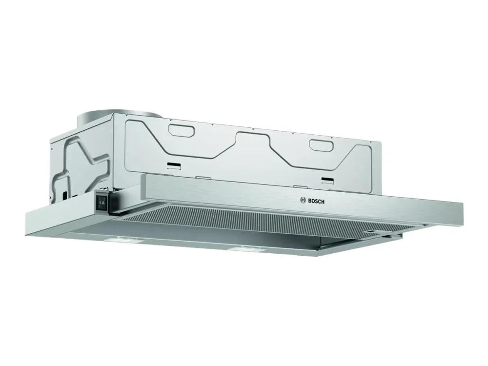 Bosch Serie | 2 DFM064W54 - Hætte - teleskopisk - Niche - bredde: 52.6 cm - dybde: 29 cm - udtrækning og recirkulation (-) - med intern motor - metalsølv