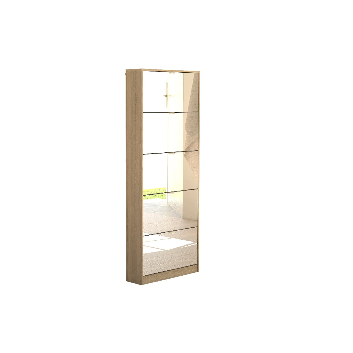 Alter Meuble Cinq Portes Miroir - Chêne