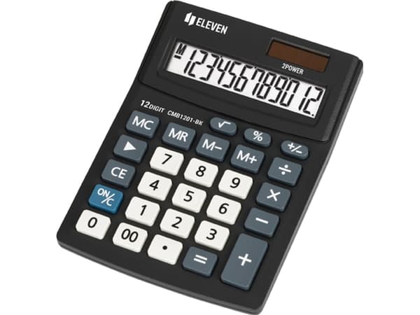 Eleven Calculator Eleven Calculator CMB1201-BK, svart, stasjonær, 12 plasser, dobbel strømforsyning
