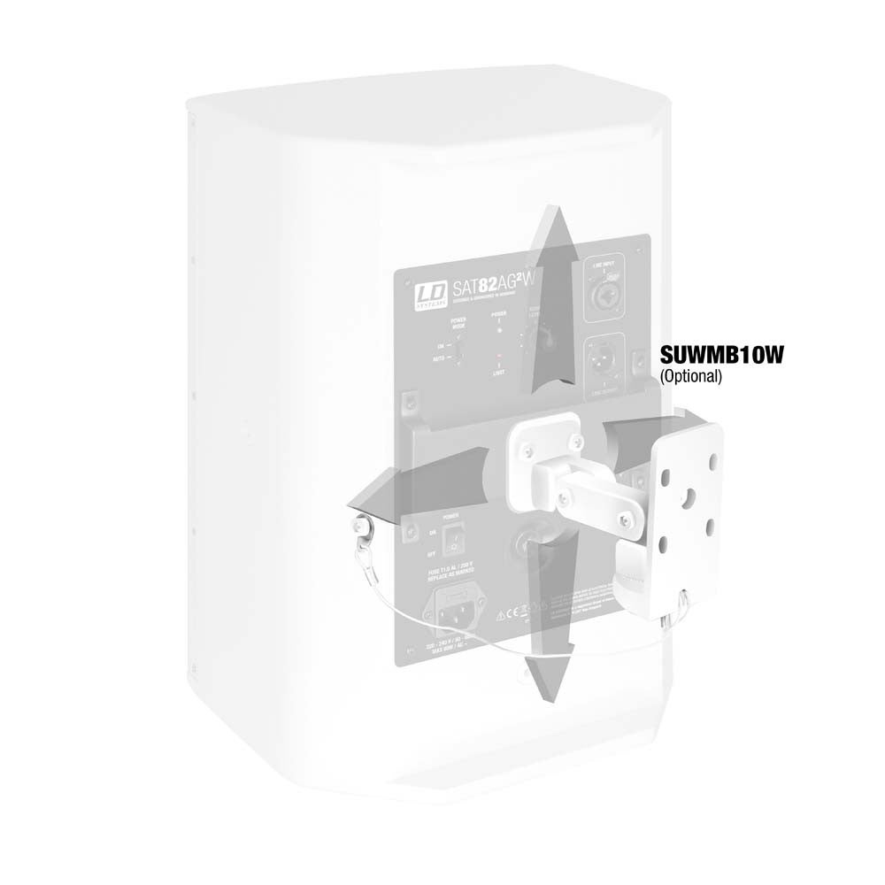 LD Systems SAT 82 A G2 W 8 inch actieve installatie monitor, wit (per stuk)