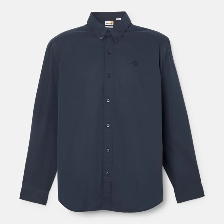 Chemise en popeline pour homme en bleu marine