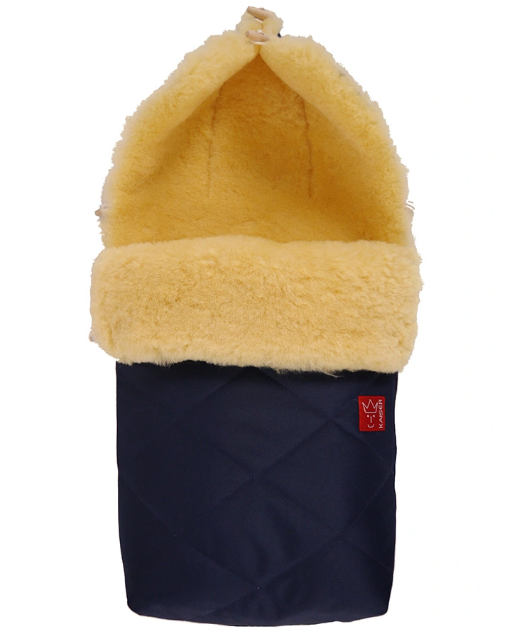Buggy-Fußsack NATURA mit Lammfell in navy