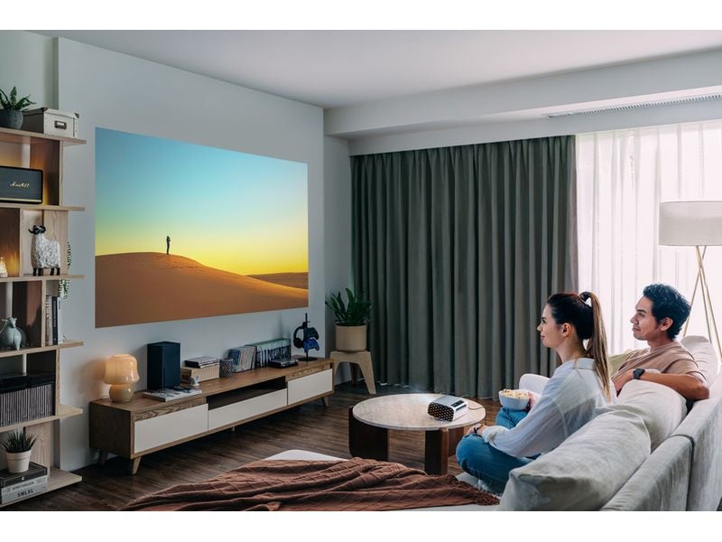 ViewSonic Projektor M10E Tragbarer RGB-Laser-Smart-Projektor mit Harman Kardon-Lautsprecher