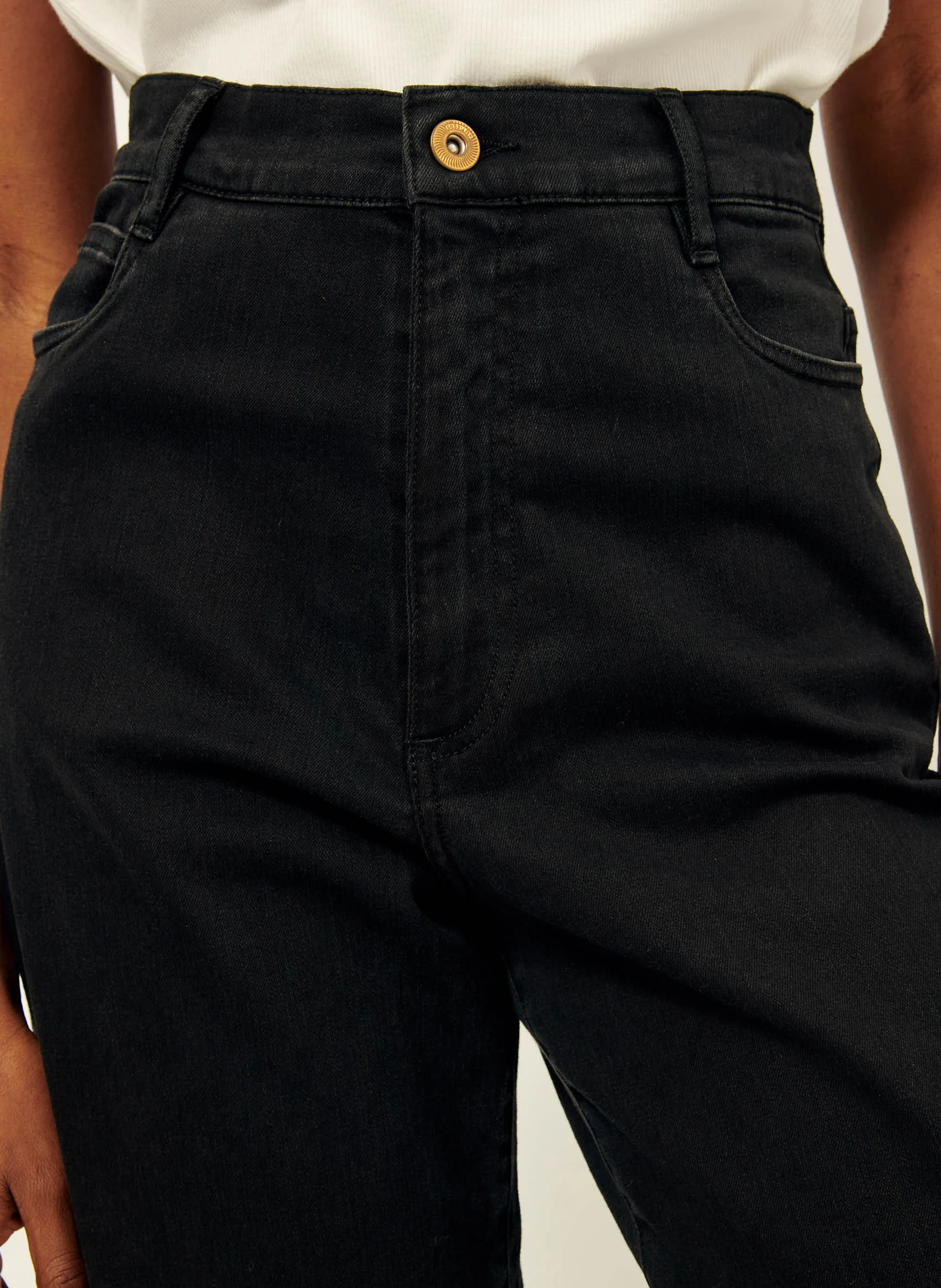 BAY CRUISE - Jean droit taille haute | Noir