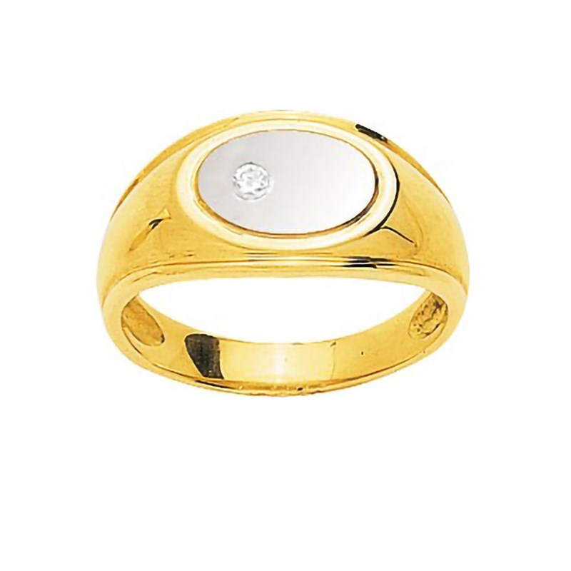 Chevalière Femme - Or 18 Carats - Diamant 0,04 Carats