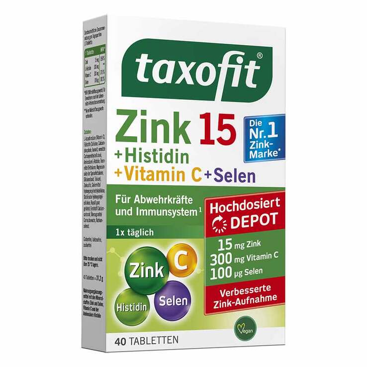 Taxofit Zink + Histidin + Selen Depot Tabletten, 40 St