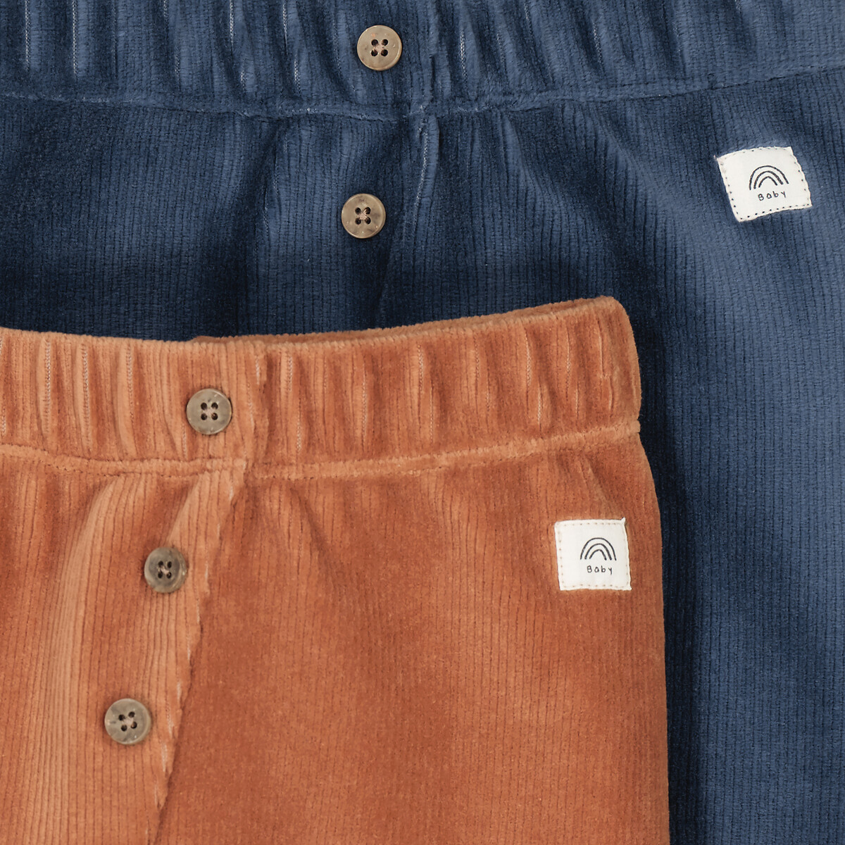 COLEÇÃO LA REDOUTE<br>Conjunto de 2 leggings de veludo canelado
