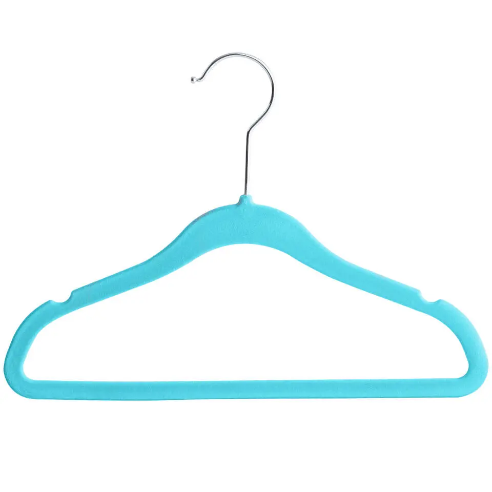 20 Stuks Kledinghangers voor Kinderen - Fluweel - Blauw