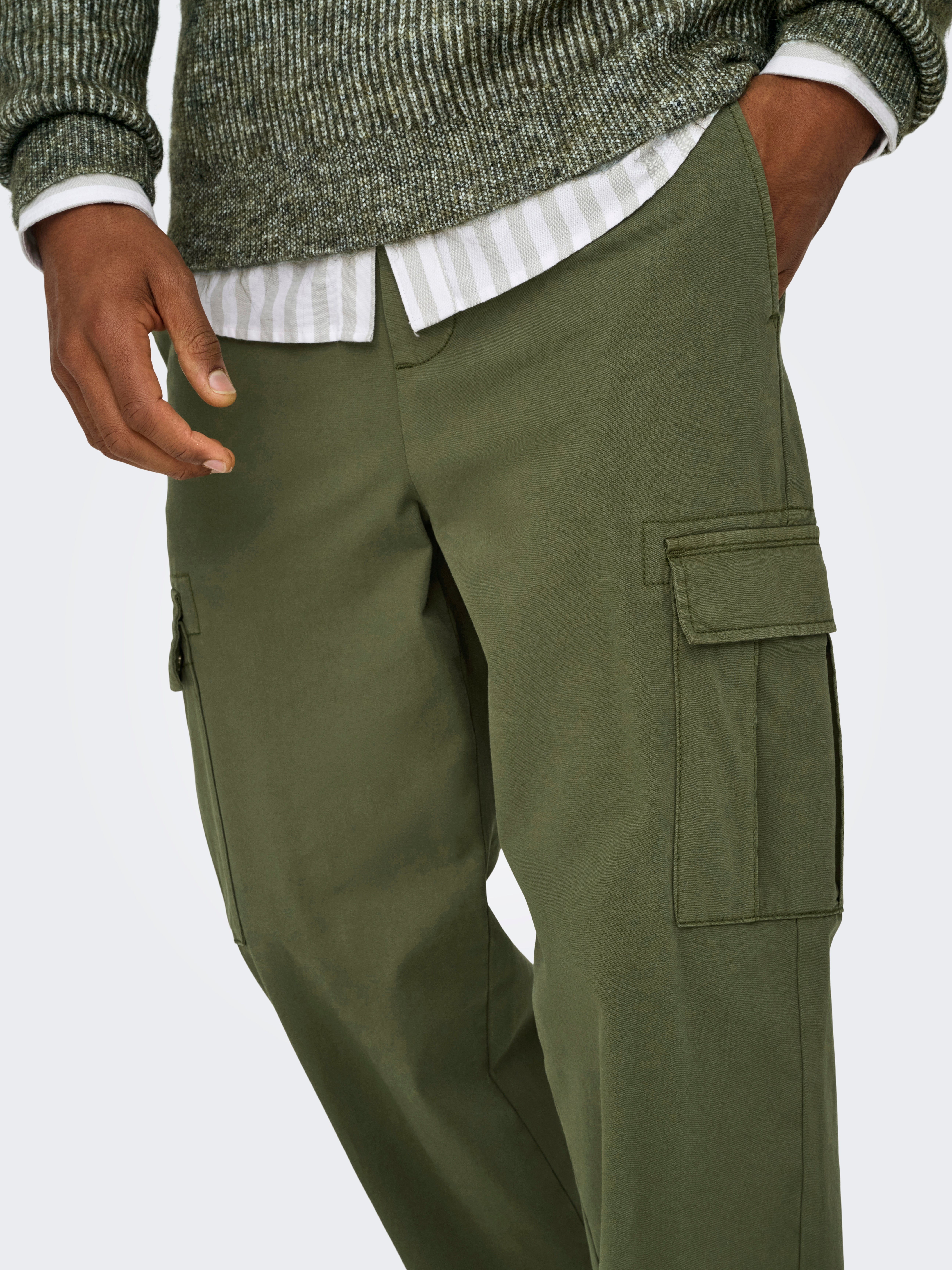 ONSSINUS Locker geschnitten Hose Olive Night
