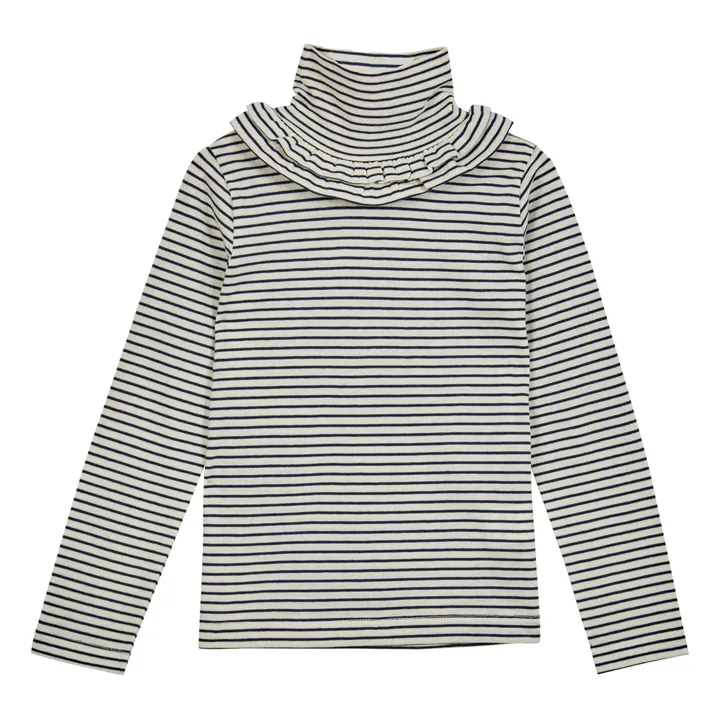 Emile et Ida Sous-Pull Coton et Laine Rayé | Bleu marine