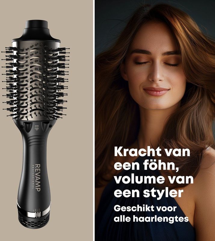 Revamp - DR2000 XL - Fohnborstel - Zwart - 1200 W - Ionentechnologie